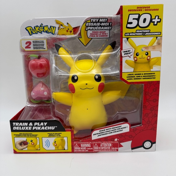 Pokemon Train and Play Deluxe Pikachu 4.5" Interactive Figure - Picture 1 of 5